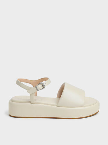 Sandal Flatform Ankle-Strap, Chalk, hi-res