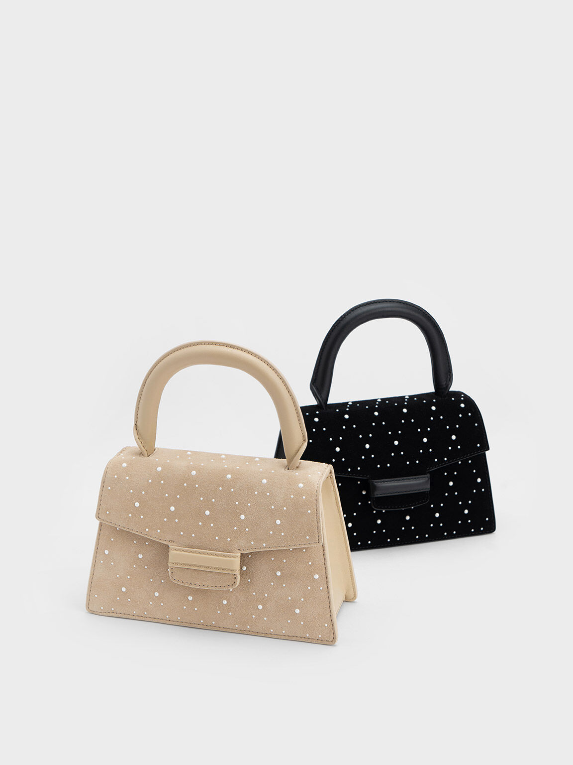 Tas Top Handle Bag Bead & Crystal-Embellished, Black, hi-res