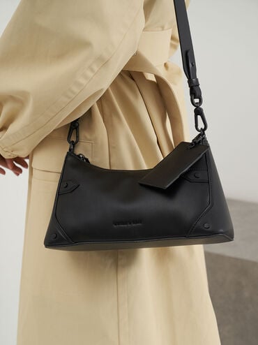 Chain Handle Bag, Ultra-Matte Black, hi-res
