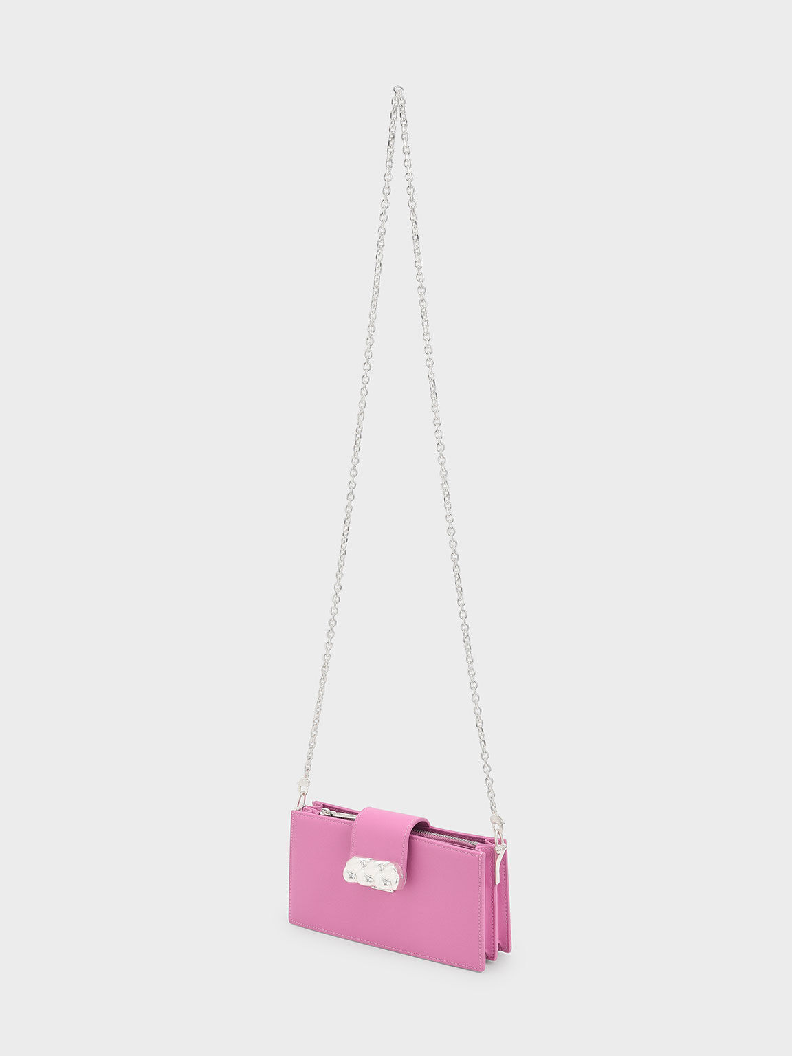 Abby Embellished Phone Pouch, Pink, hi-res