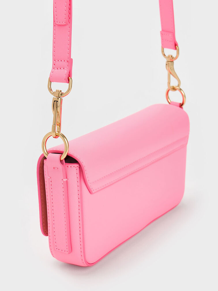 Catena Front Flap Bag, Pink, hi-res