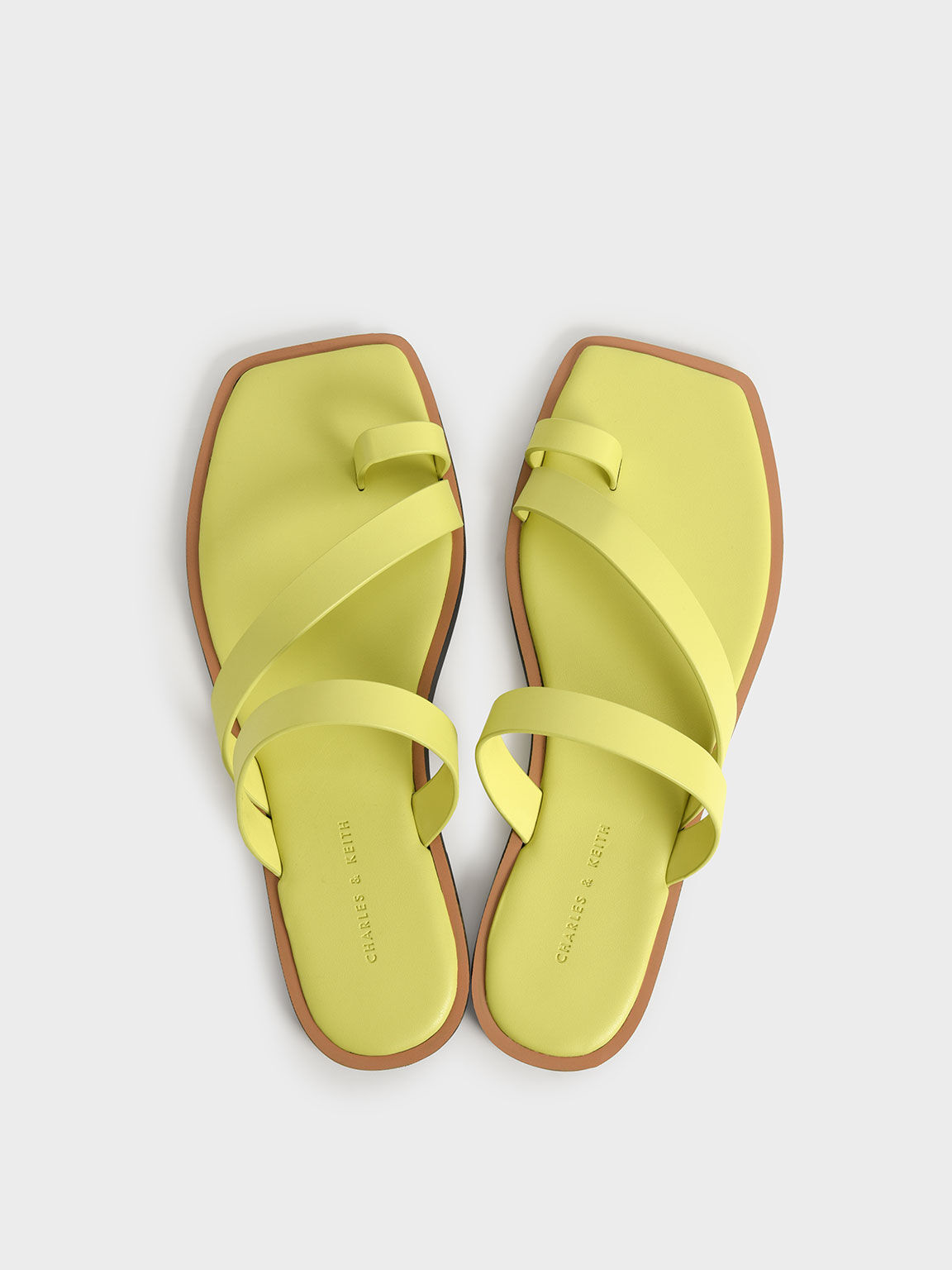 Sandal Slide Strappy Toe Ring, Lime, hi-res