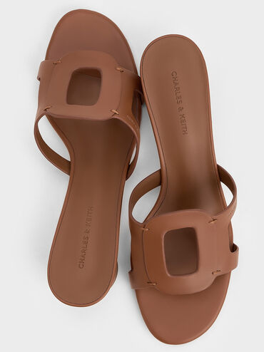 Easley Cut-Out Heeled Sandals, Caramel, hi-res