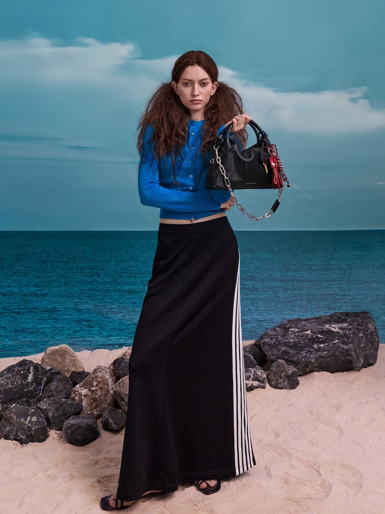 Tas Tote Chain Delfina Mini, Noir, hi-res