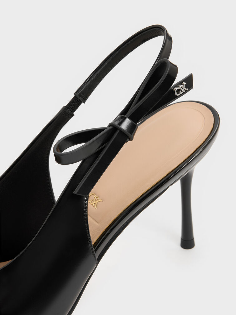 Sepatu Pumps Slingback Leather Anastasia, Black Box, hi-res
