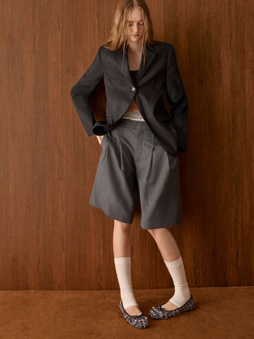 Barbara Tweed Pearl-Bow Ballet Flats, Multi, hi-res