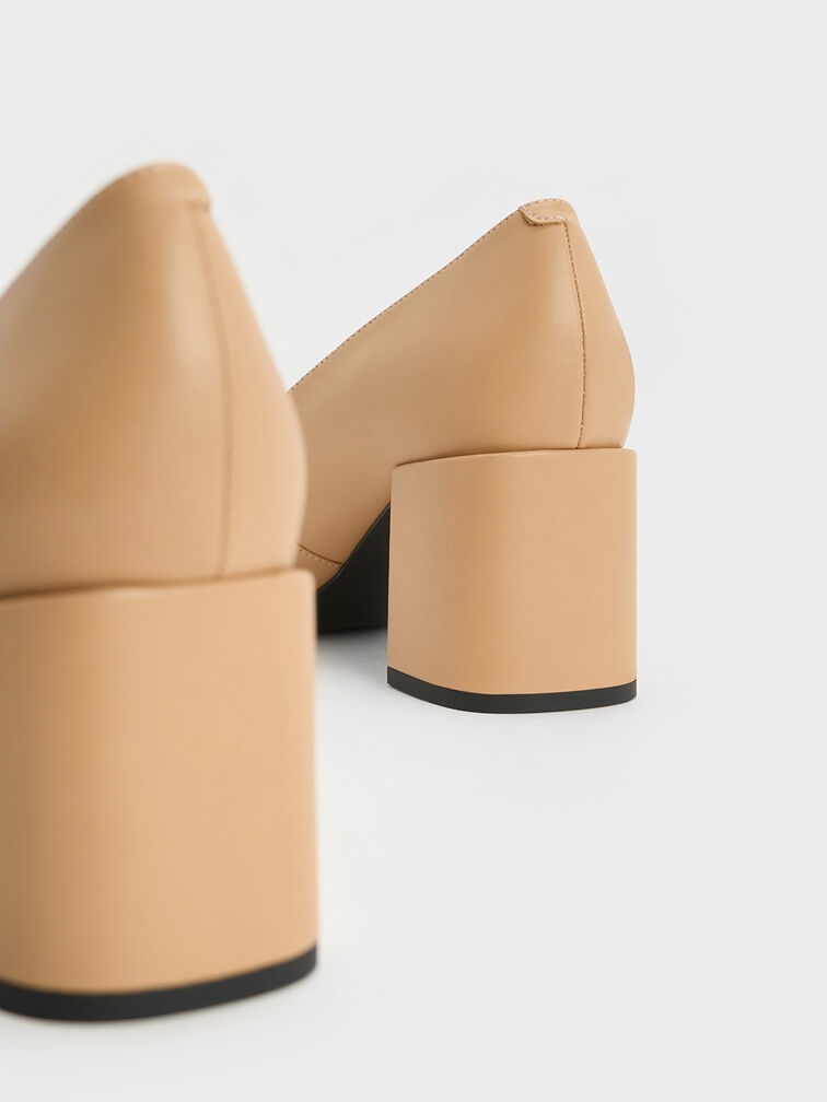 Sepatu Pumps Mary Jane Crystal-Embellished, Camel, hi-res