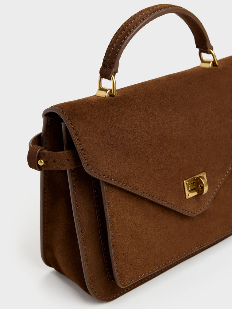 Tas Crossbody Turn-Lock Chance Mini, Pecan Brown, hi-res