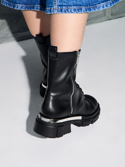 Sepatu Boots Lace-Up Dakota, Black, hi-res