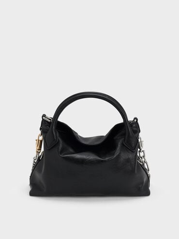 Tas Tote Chain Delfina Mini, Noir, hi-res