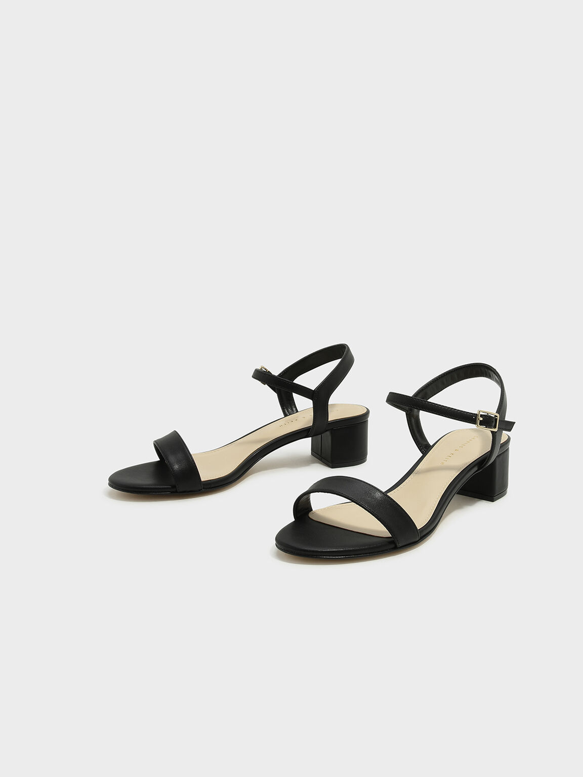 Basic Open-Toe Sandals, Black, hi-res