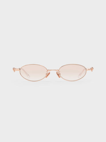 Kacamata Crystal Bow Paige, Rose Gold, hi-res