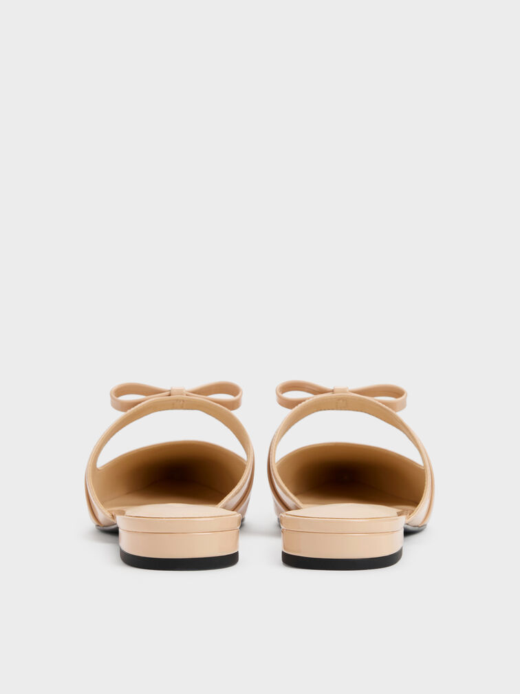 Kaleen Patent Pointed Mules, Nude, hi-res