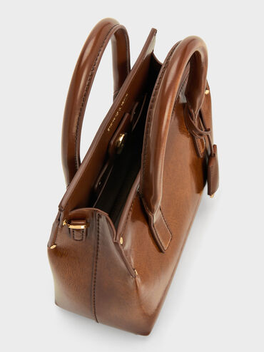 Tas Top Handle Structured Rene, Tan, hi-res