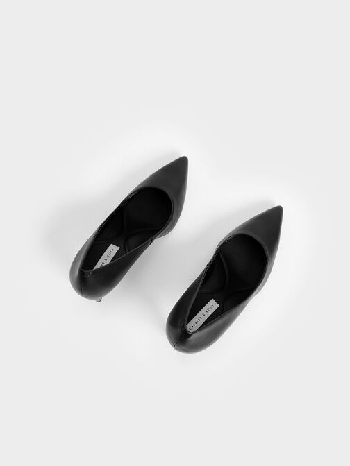 Sepatu Pointed Toe Stiletto Pumps, Black, hi-res