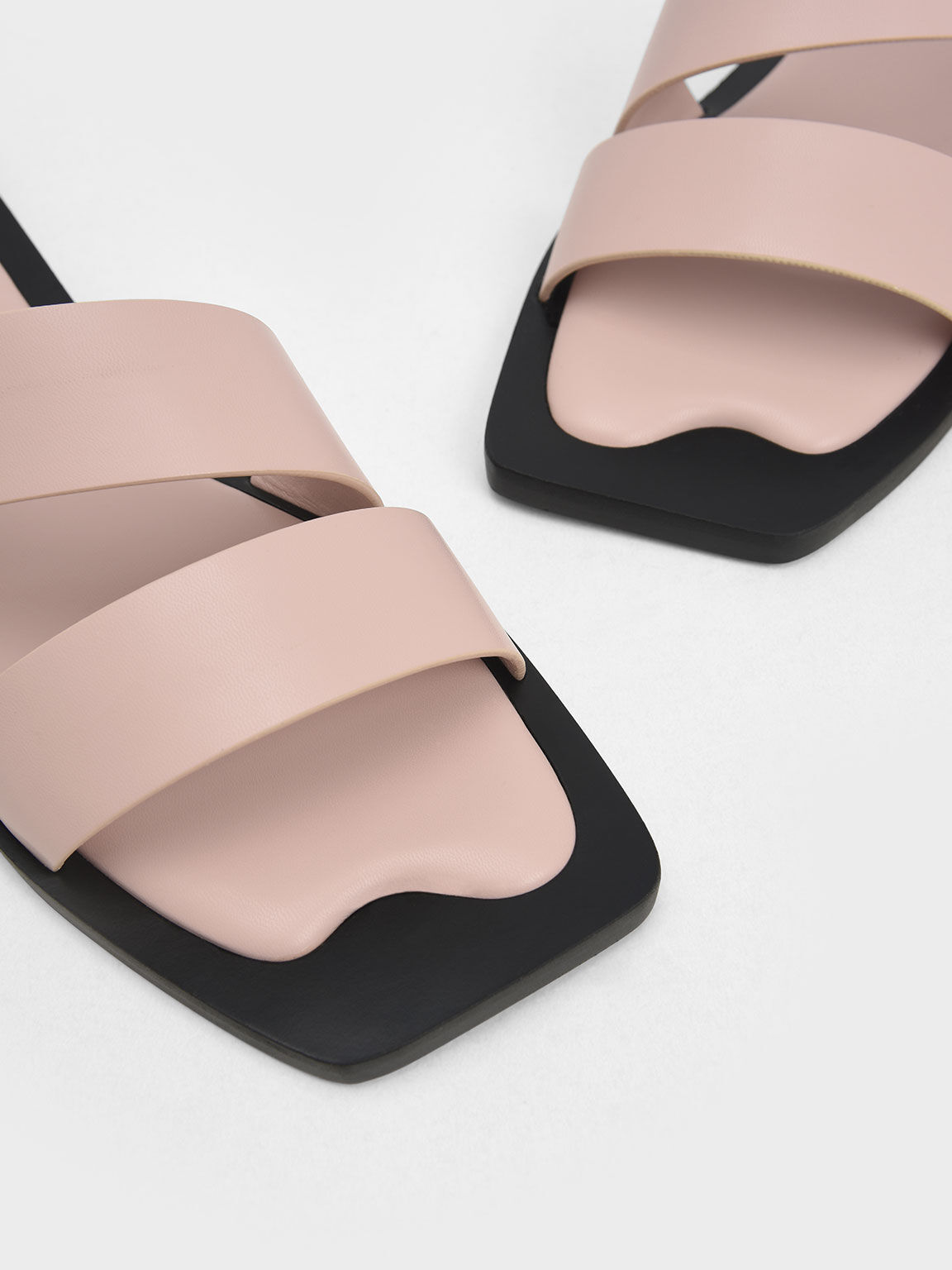 Sandal Strappy Slide Asymmetric, Light Pink, hi-res