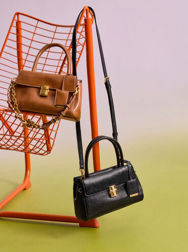 Acelynn Rope-Chain Tote Bag, Black, hi-res