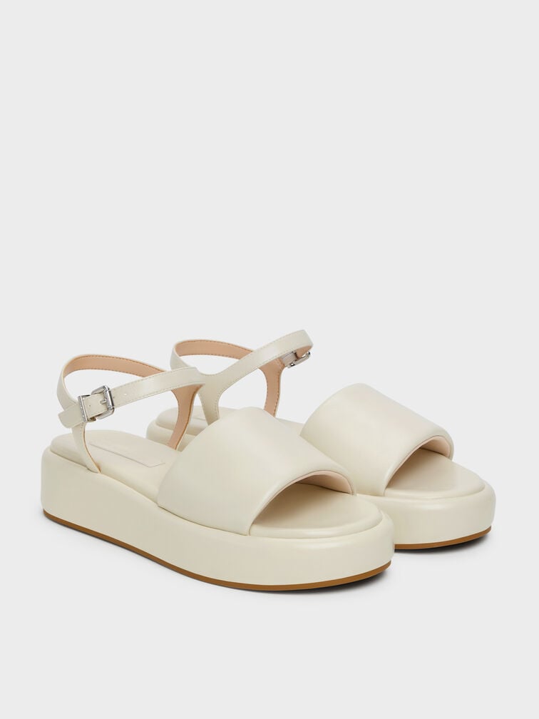 Sandal Flatform Ankle-Strap, Chalk, hi-res