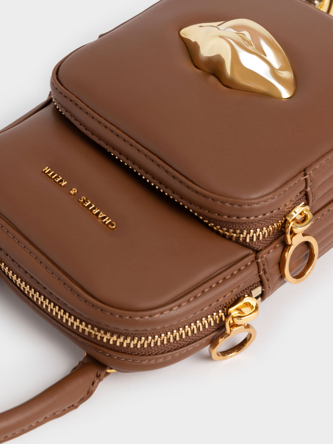 Calliope Double Pocket Crossbody Bag, Chocolate, hi-res