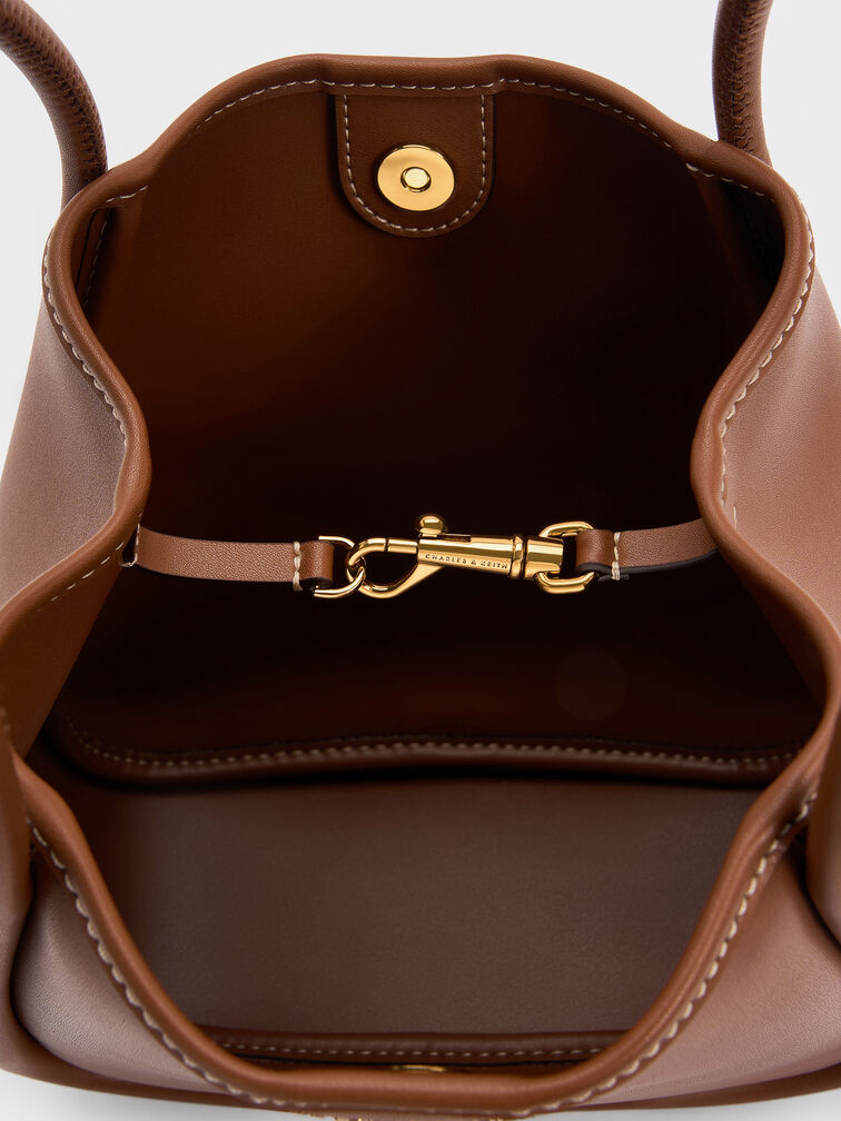 Mini Lyla Tubular Tote Bag, Chocolate, hi-res