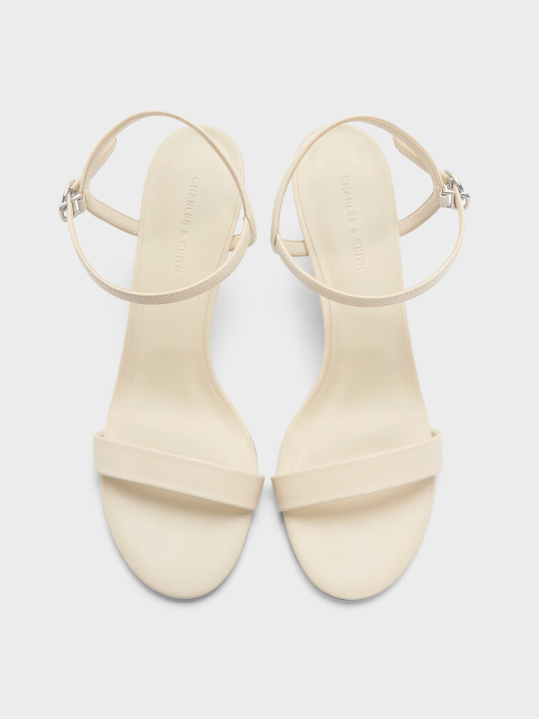 Sandal Ankle-Strap Slant-Heel, Beige, hi-res