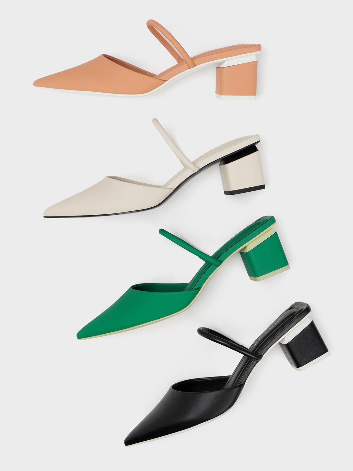 Black Block Heel Mules CHARLES KEITH ID