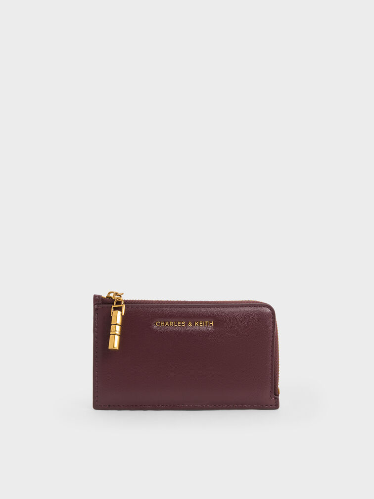 Dompet Card Holder Zip-Arounc Cesia, Wineberry Red, hi-res