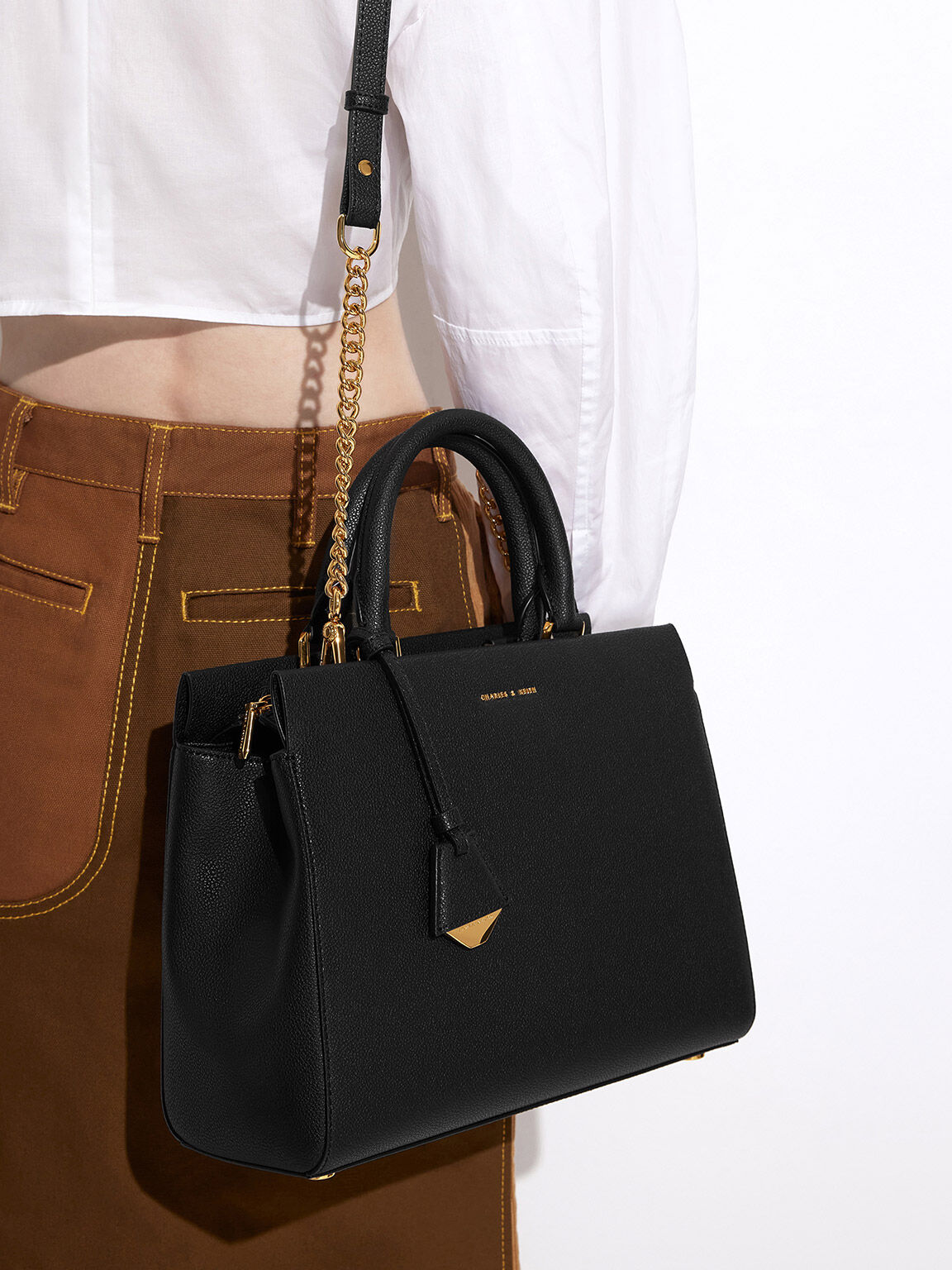 Charles and keith two tone bag outlet