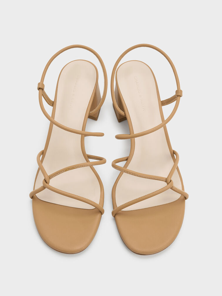 Sandal Block Heel Strappy Meadow, Camel, hi-res