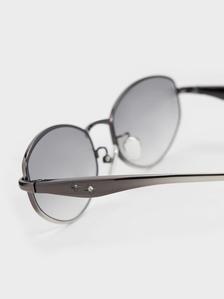 Kacamata Oval Celestia Crystal-Accent Ombre, Grey, hi-res