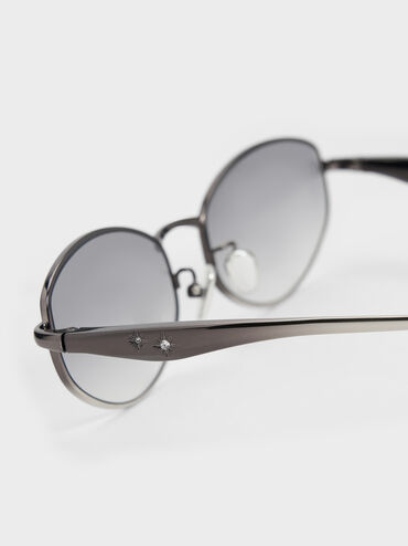 Kacamata Oval Celestia Crystal-Accent Ombre, Grey, hi-res