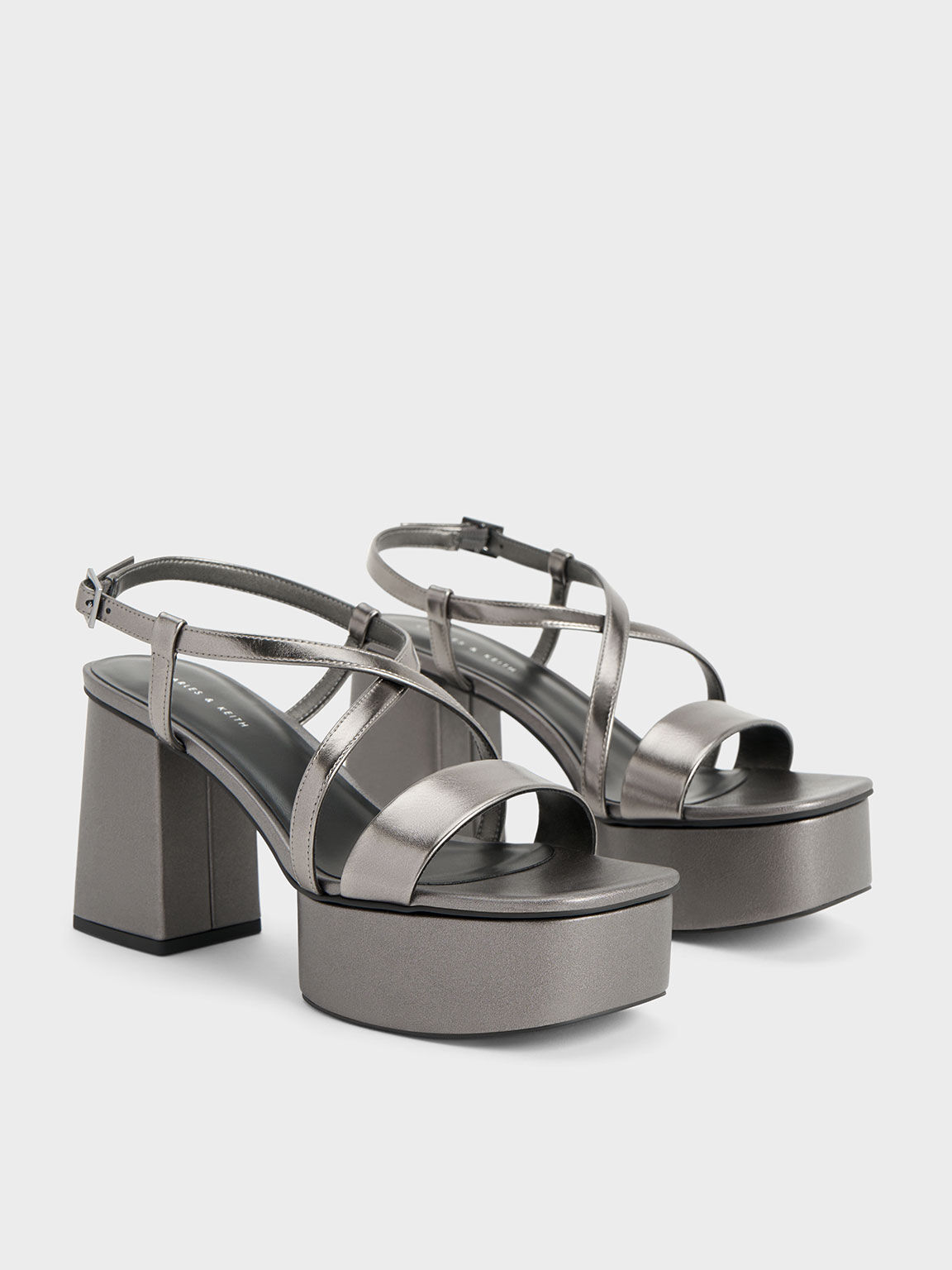 Pewter platform sandals sales