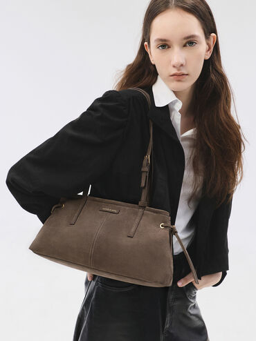 Tas Bahu Elongated-Handle Noane, Stone Grey, hi-res