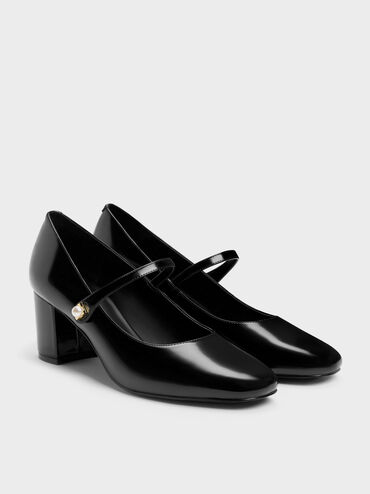 Sepatu Pumps Mary Jane Pearl Marie, Black Box, hi-res