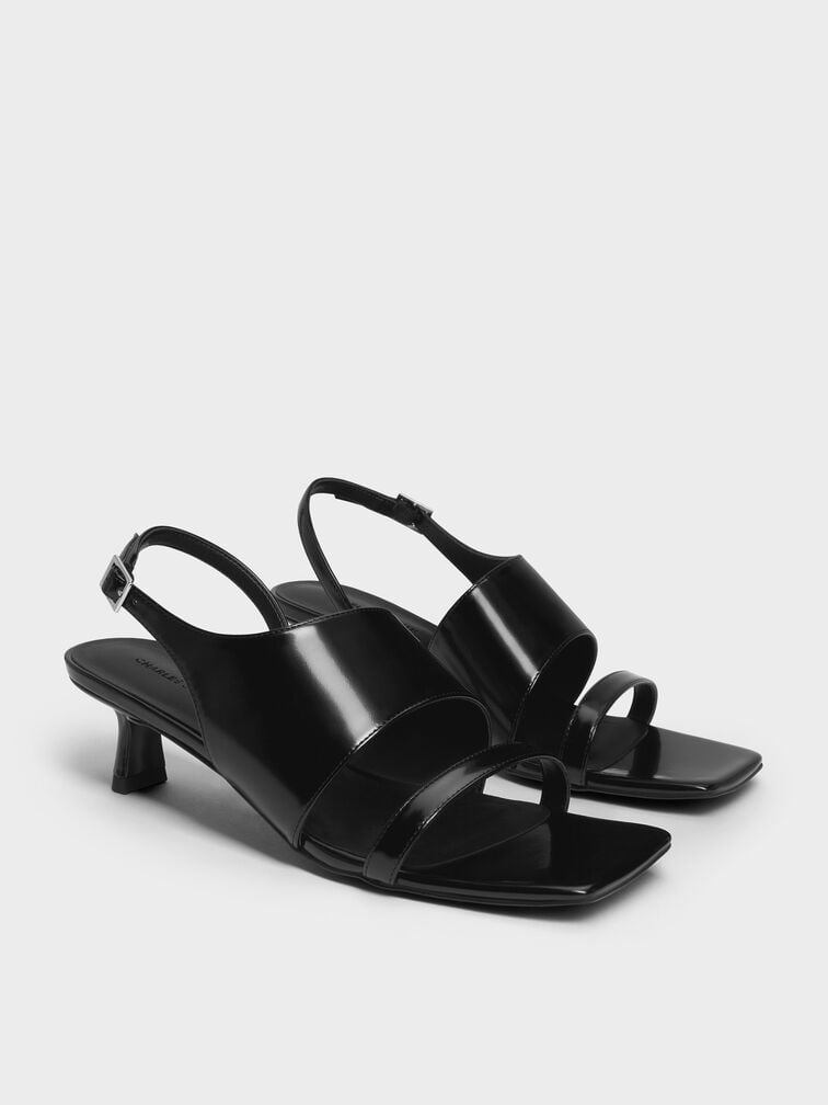 Sandal Slingback Slant-Heel, Black Box, hi-res