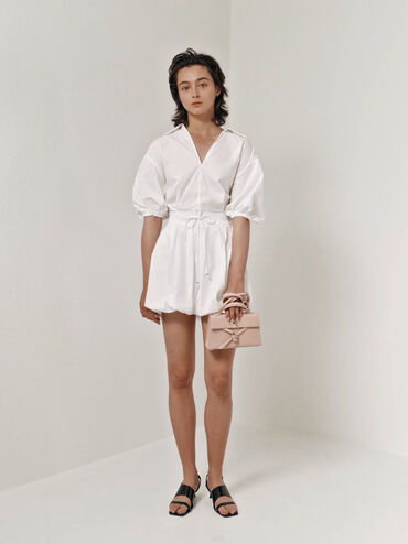 Tas Top Handle Knotted-Belt Tricha, Pink, hi-res