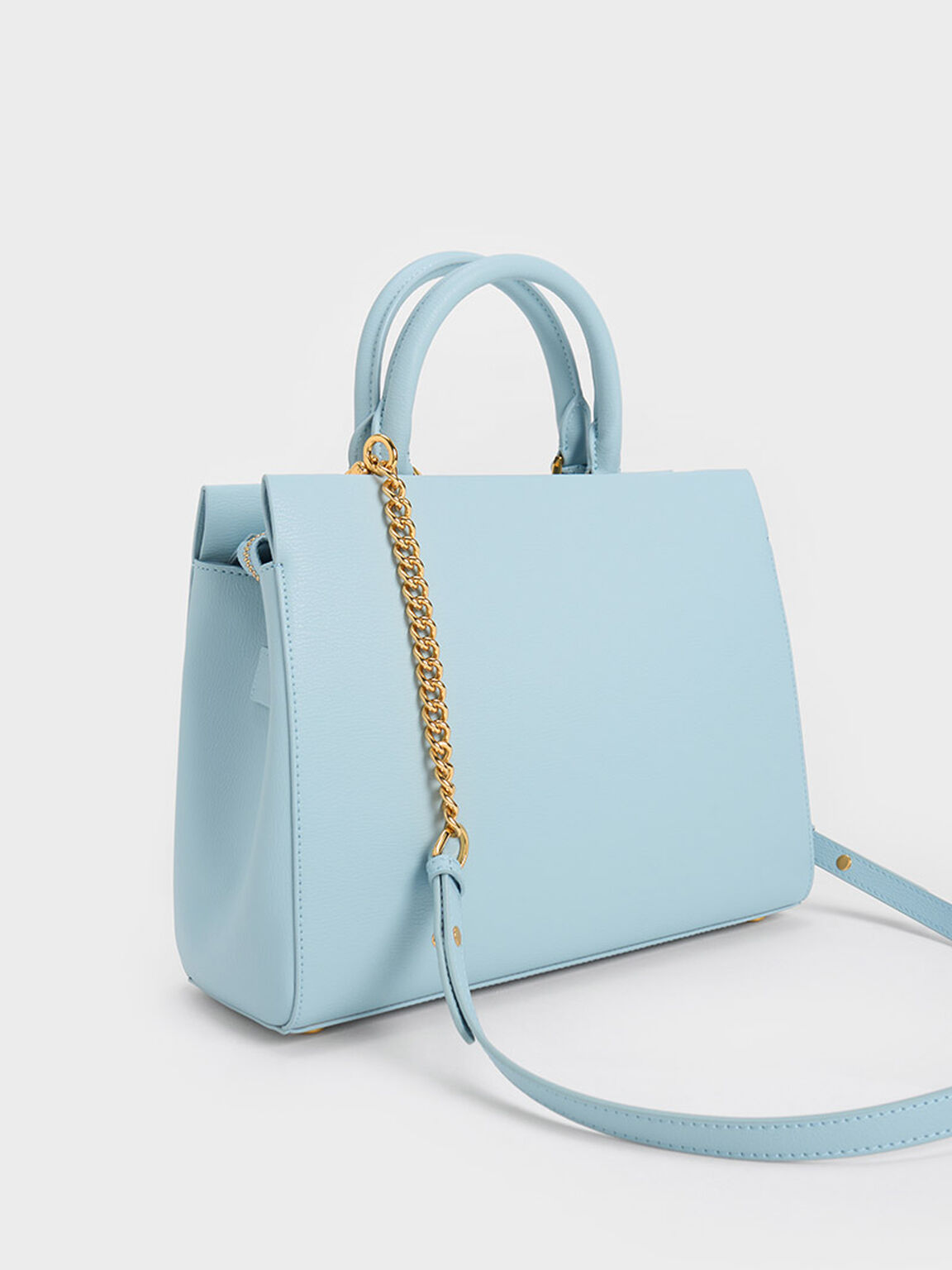 Mirabelle Structured Handbag, Blue, hi-res
