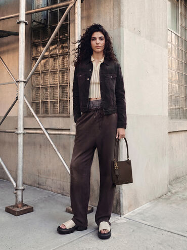 Levy Nylon Bucket Bag, Espresso Brown, hi-res