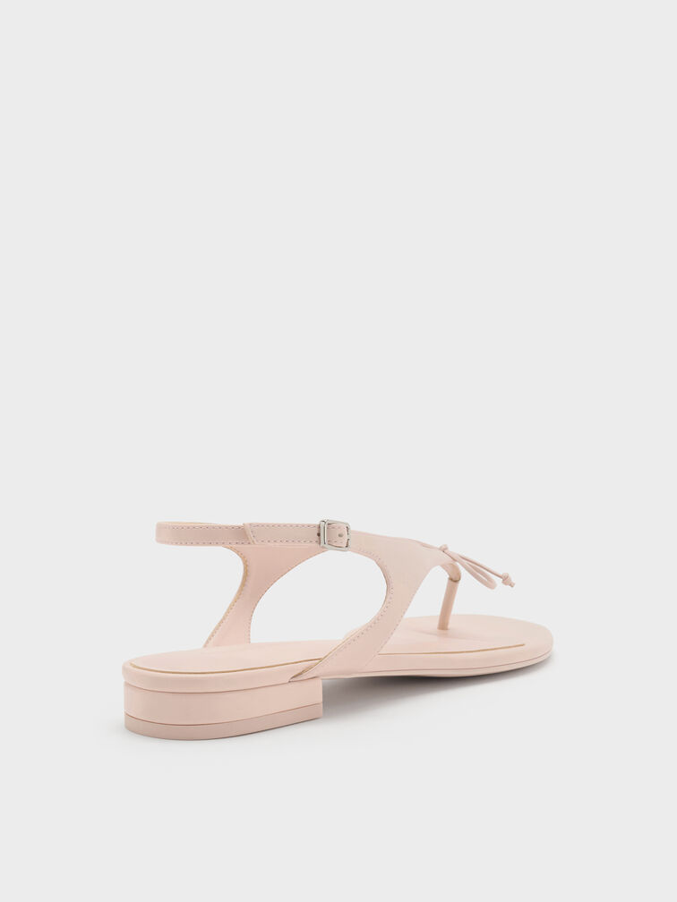 Sandal Thong Slingbacks Bow, Nude, hi-res