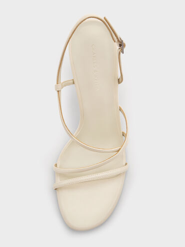 Strappy Stiletto-Heel Slingback Sandals, Chalk, hi-res