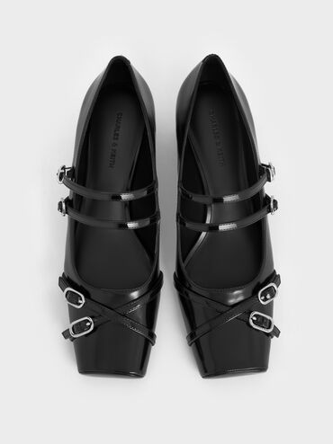 Sepatu Pumps Mary Jane Double-Strap, Black Box, hi-res