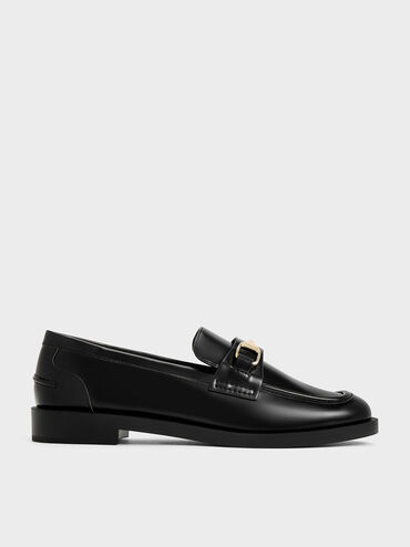 Sepatu Loafers Metallic-Accent, Black Box, hi-res