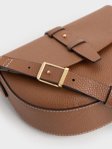 Tas Saddle Belted Beryl, Chocolate, hi-res