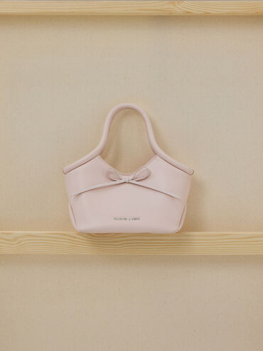 Tas Top Handle Tubular Bow Hazel, Soft Pink, hi-res