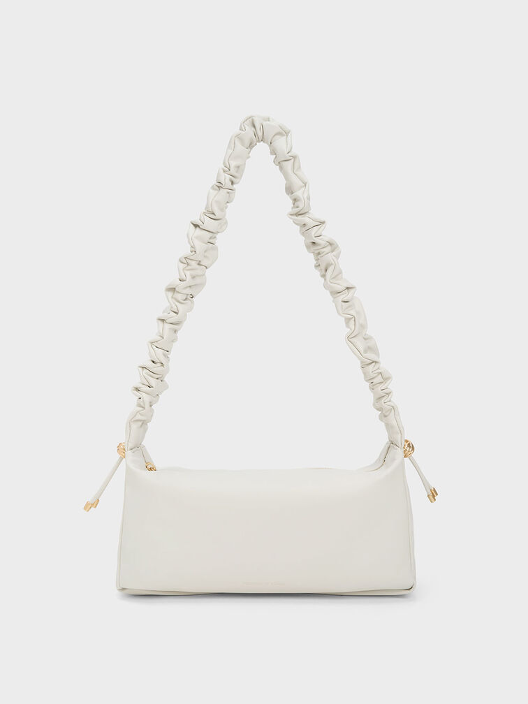 Tas Ruched Handle Cosette, White, hi-res