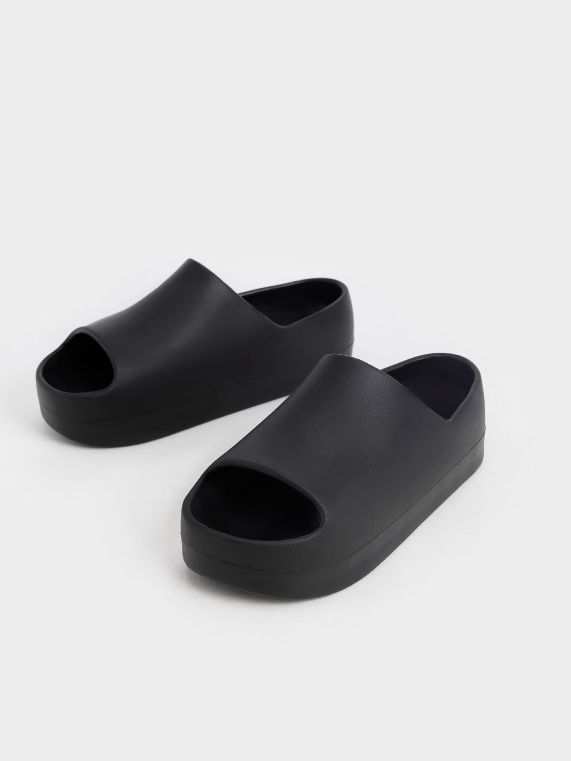 Morgan Platform Slide Sandals, Black, hi-res