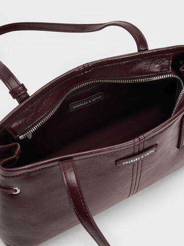 Tas Bahu Elongated-Handle Noane, Wineberry Red, hi-res