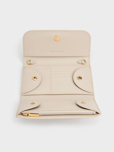 Dompet Panjang Magnetic Front Flap, Ivory, hi-res