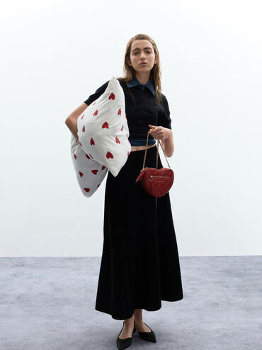 Tas Selempang Quilted Heart Pafutto, Tomato Red, hi-res