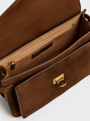 Tas Crossbody Turn-Lock Chance Mini, Pecan Brown, hi-res